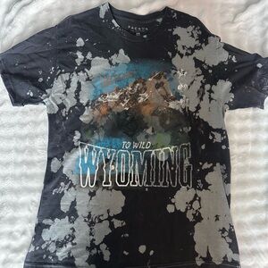 PacSun Black and White Wyoming Graphic Tee